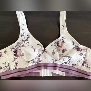 NWOT -Cacique Purple and White Floral Bra